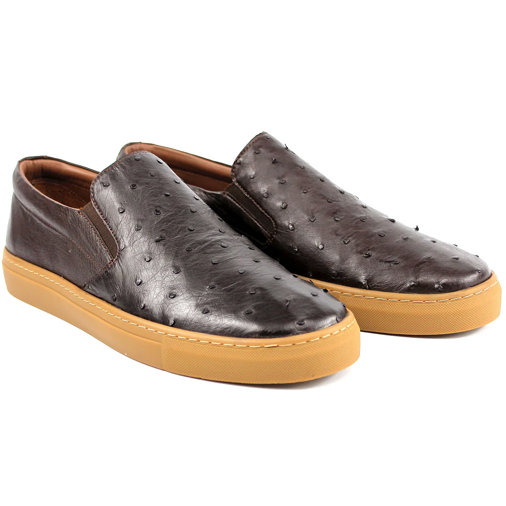 Corrente by Pelle Line Grafton P01301 Ostrich Fashion Loafers Brown Image