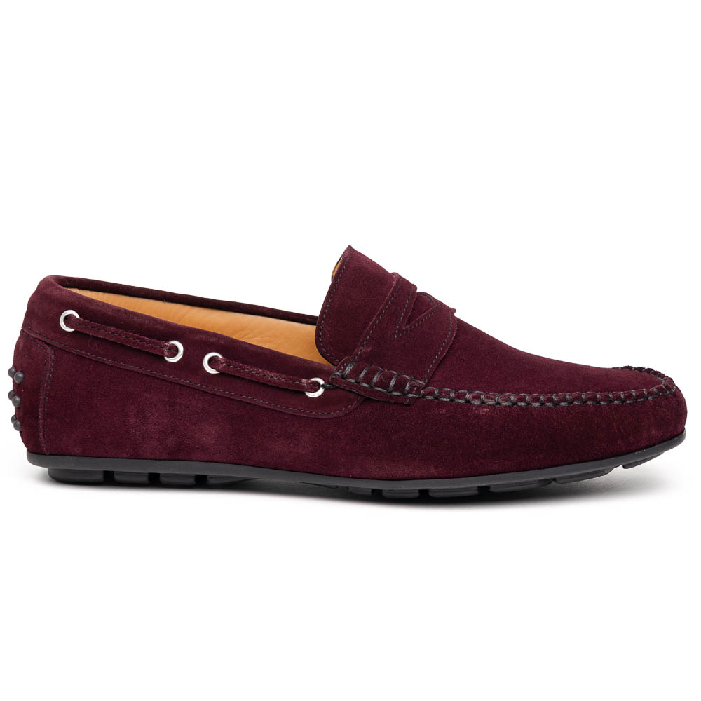 Calzoleria Toscana 2225 Suede Driving Shoes Burgundy Image