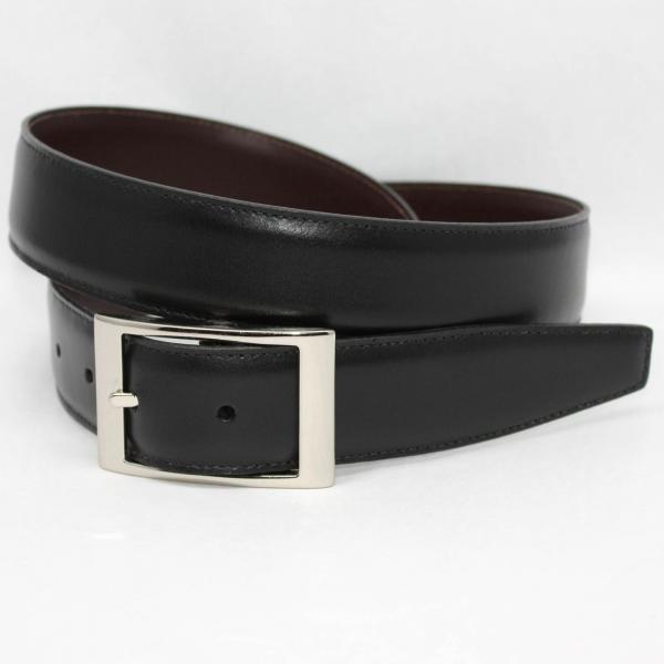 Torino Leather 35mm Reversible Aniline Belt Black/Brown Image