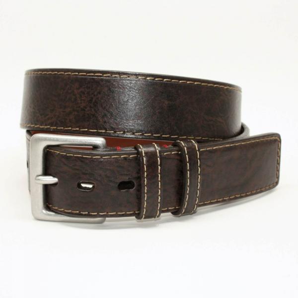 Torino Leather 40mm Antiqued Tumbled Glove Belt - Brown Image
