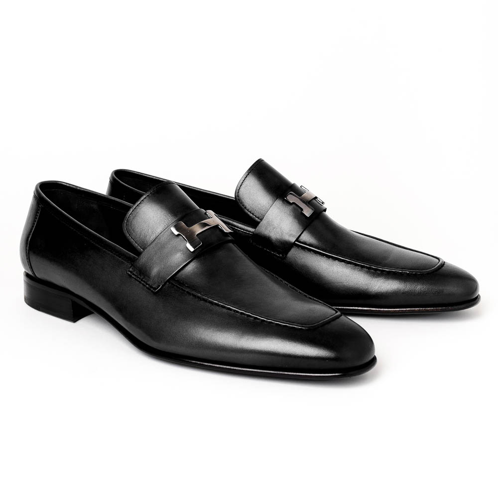 Corrente C021-5760-H Buckle Loafer Shoes Black Image