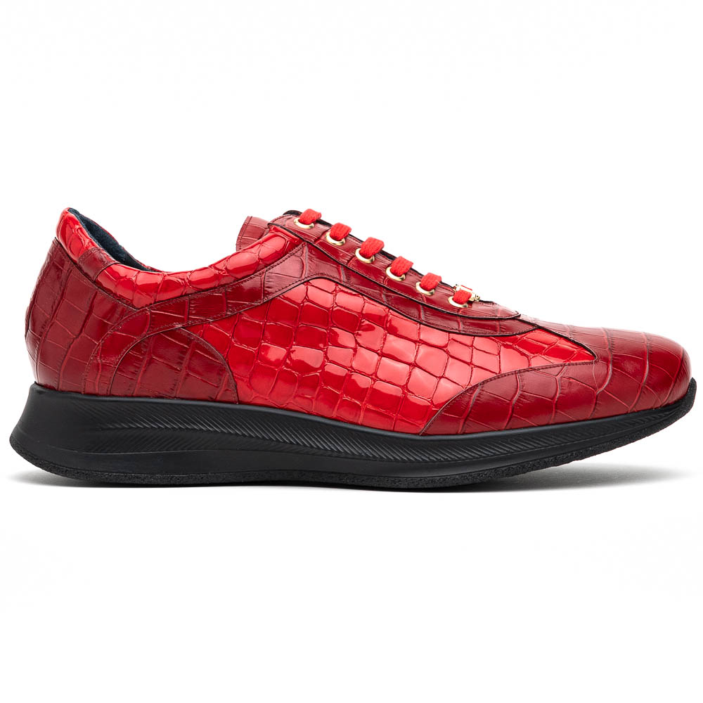 Maseratti Vidal 6002 Embossed Crocodile / Caiman Sneakers Red (Limited Edition) Image