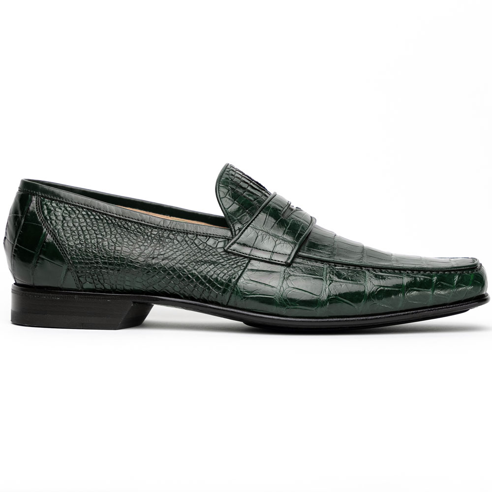 Caporicci 9961 Alligator Penny Loafers Green Image