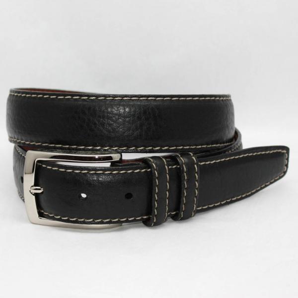 Torino Leather Big & Tall American Bison Belt - Black Image