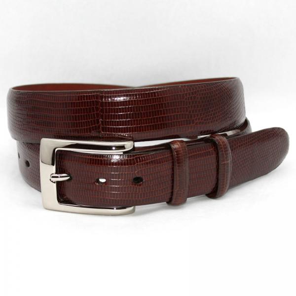 Torino Leather Genuine Lizard 30mm Belt - Cognac Image