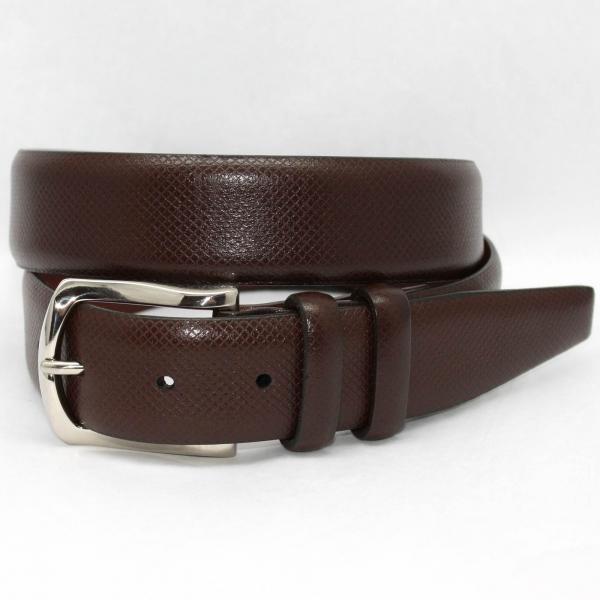 Torino Leather Italian Ribbed Calf Belt - Brown Image