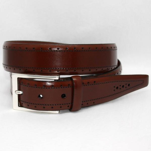 Torino Leather Perfed Italian Veal Belt - Chili Image