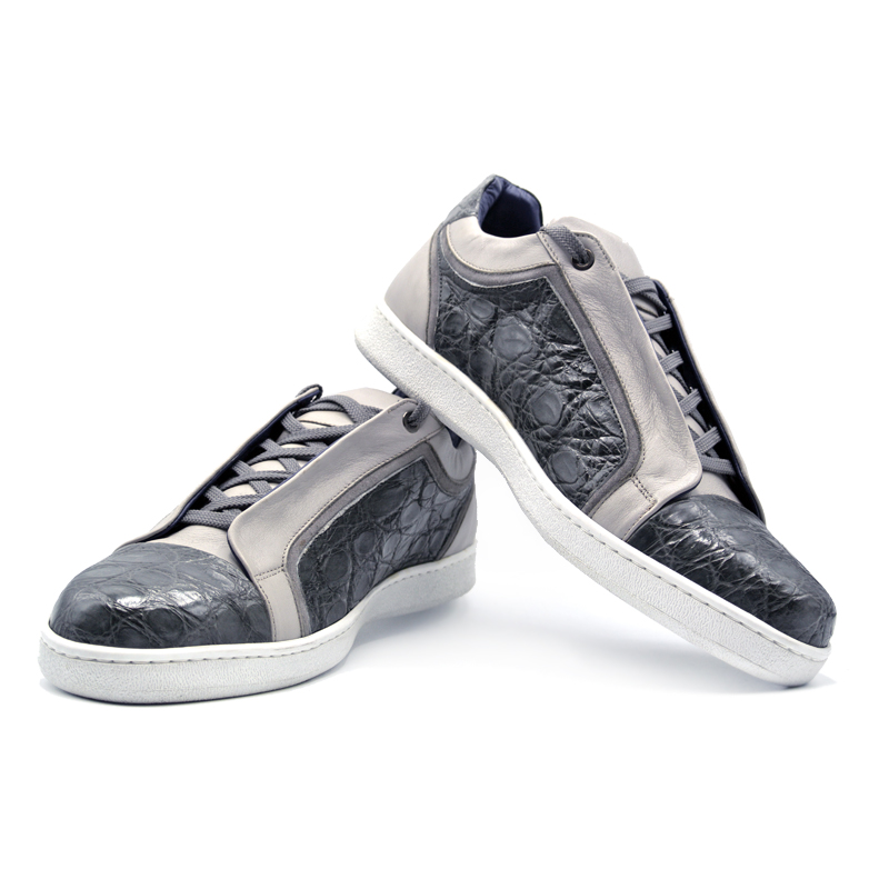 Zelli Crocodile & Calf Sneakers Gray Image