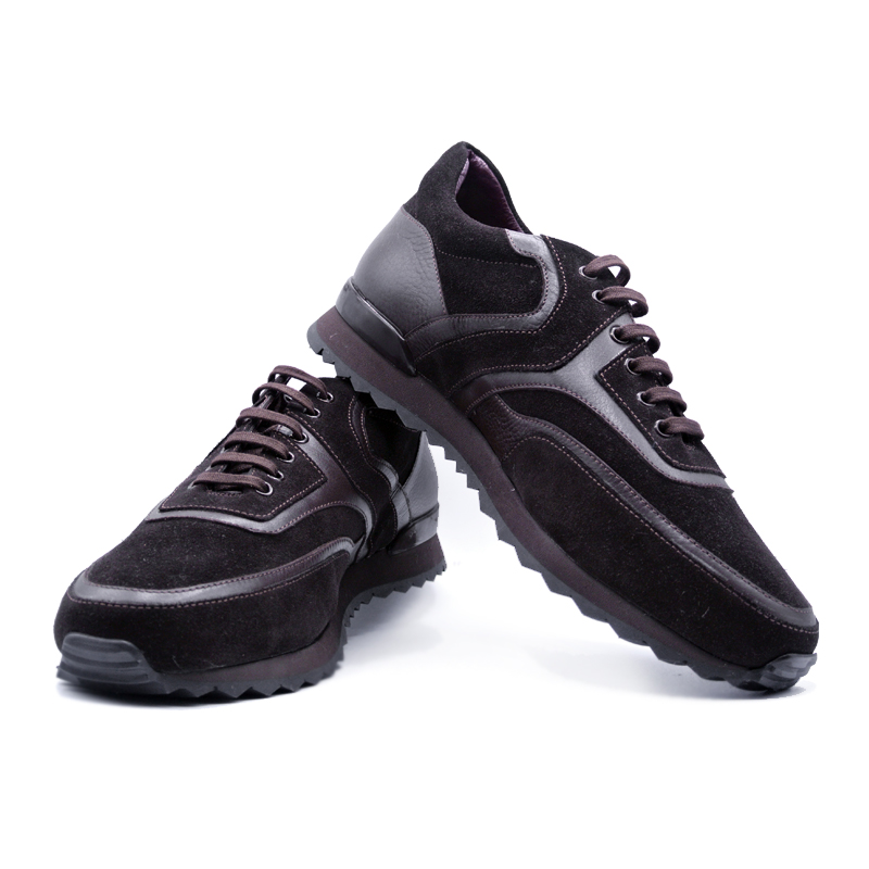 Zelli Suede Calf Sneakers Black Cherry Size 8.5 Image