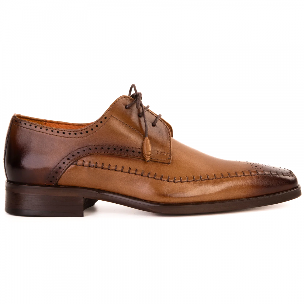 Vinci Leather The Moon Leather Derby Shoes Tan Image