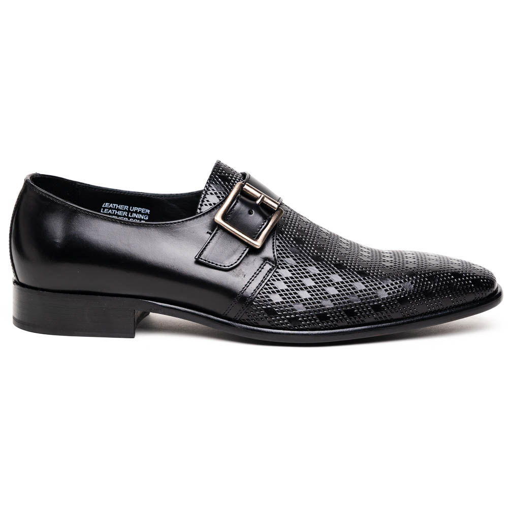 Calzoleria Toscana Z315 Parma Calfskin Monkstrap Shoes Black Image
