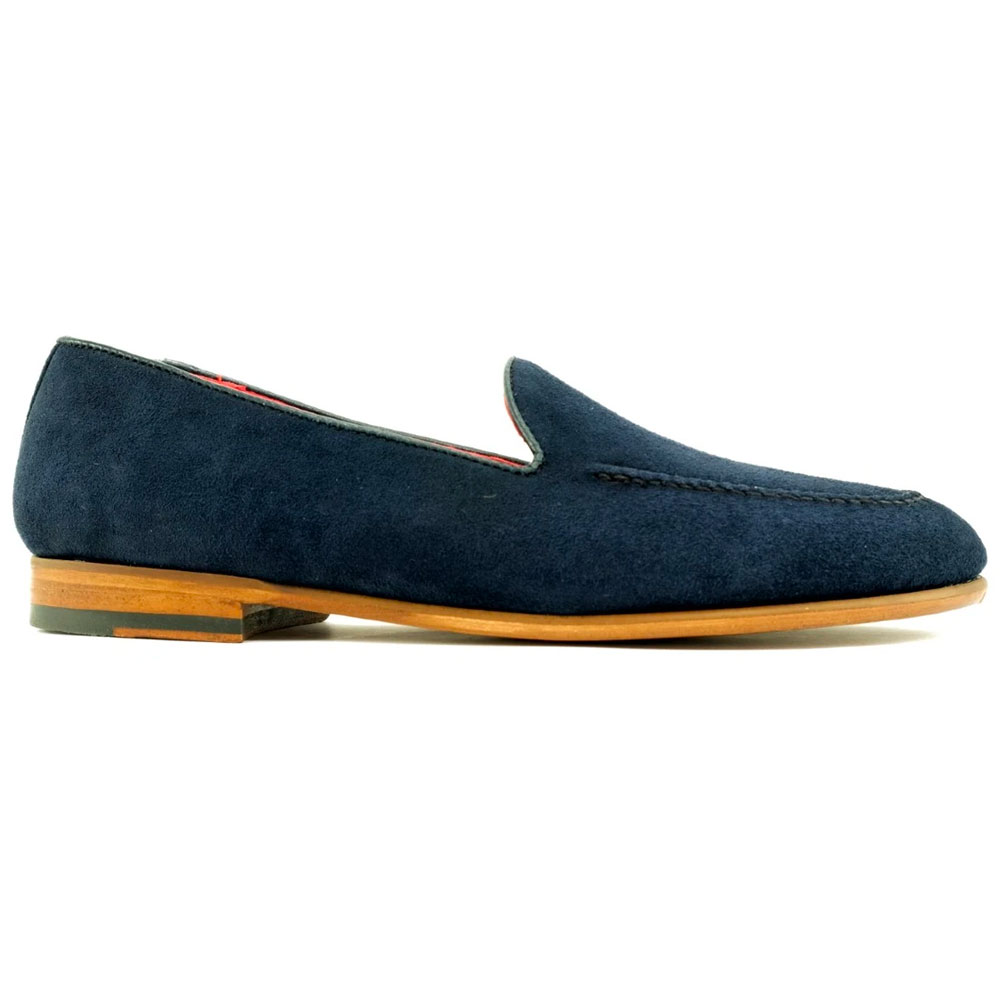 Alan Payne Meyers Suede Loafers Navy Blue Image