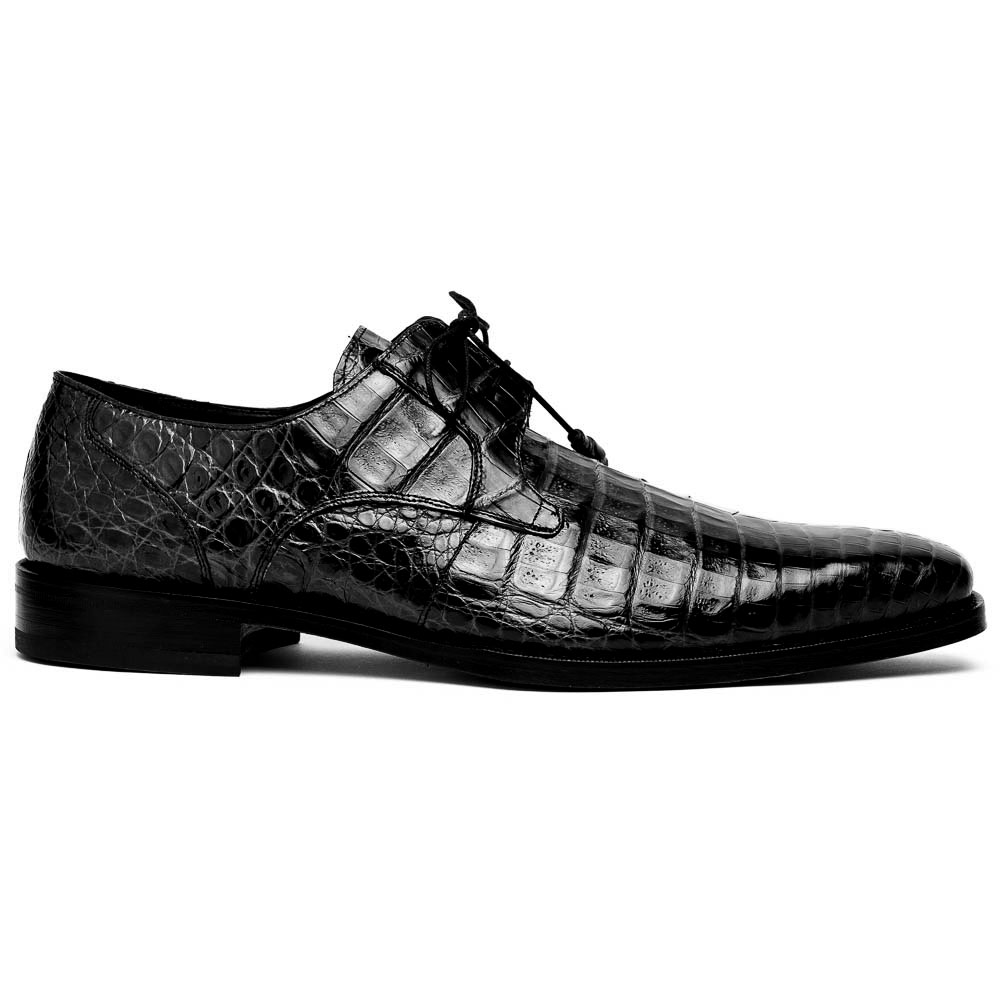 Mezlan Anderson Crocodile Derby Shoes Black (13584-F) Image