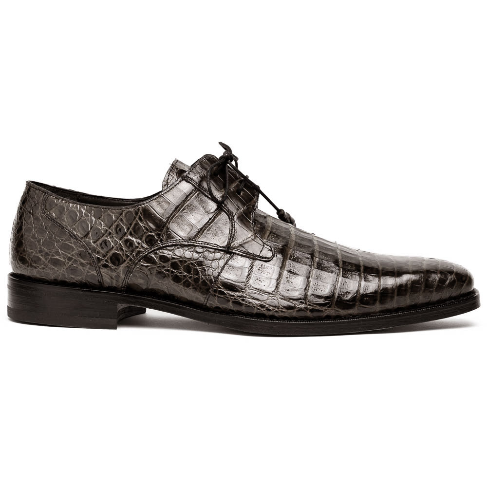 Mezlan Anderson Crocodile Derby Shoes Gray Image