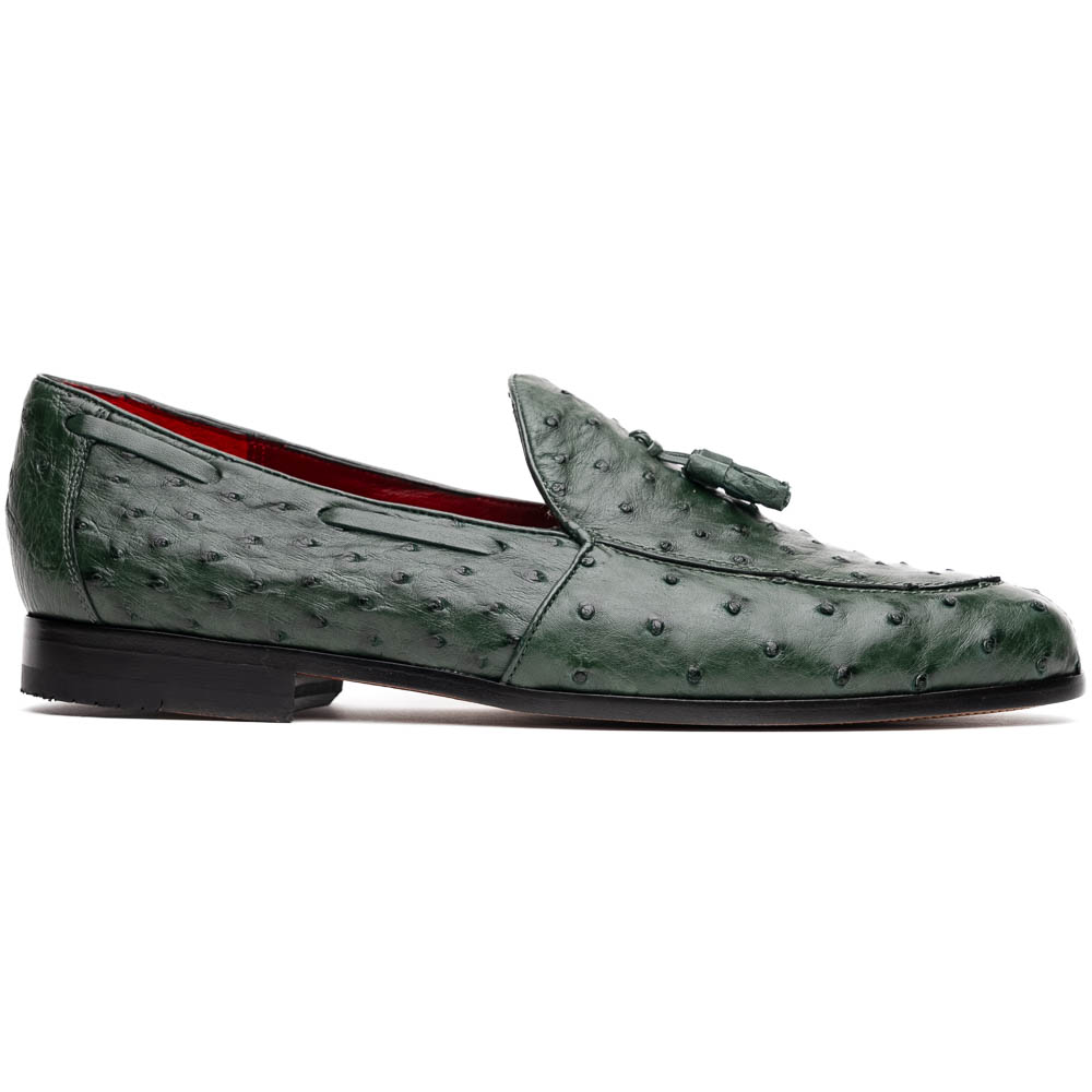 Marco Di Milano Aubiere Ostrich Quill Tassel Loafers Forest Green Image