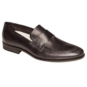 Bacco Bucci Bardelli Perforated Strap Loafers Black Image