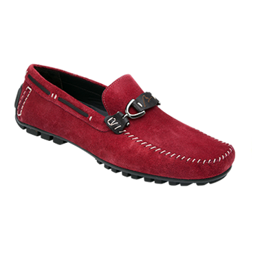 Bacco Bucci Flavio Suede Bit Driving Shoes Red / Brown Image