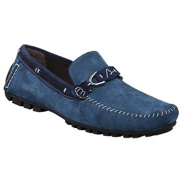 Bacco Bucci Suede Driving Shoes Blue Image