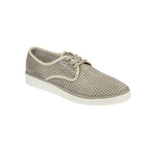 Bacco Bucci Tola Perforated Suede Shoes Grey Image