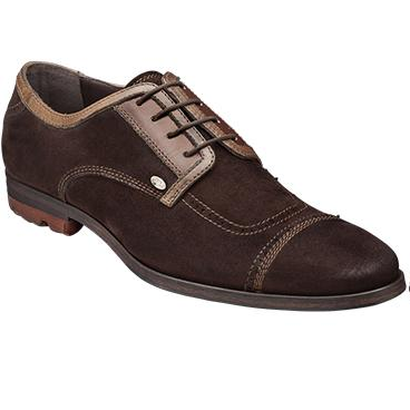 Bacco Bucci Valle Suede Cap Toe Shoes Dark Brown Image