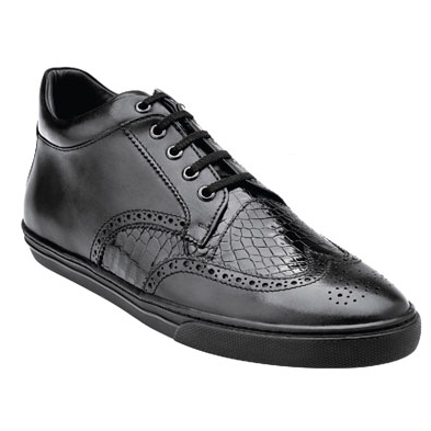 Belvedere Adriano Alligator & Calfskin Wingtip Sneakers Black Image