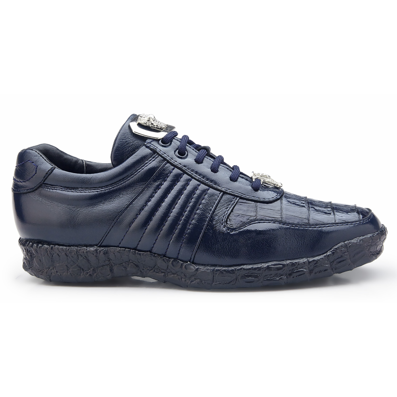 Belvedere Astor Calfskin & Crocodile Sneakers Blue Image