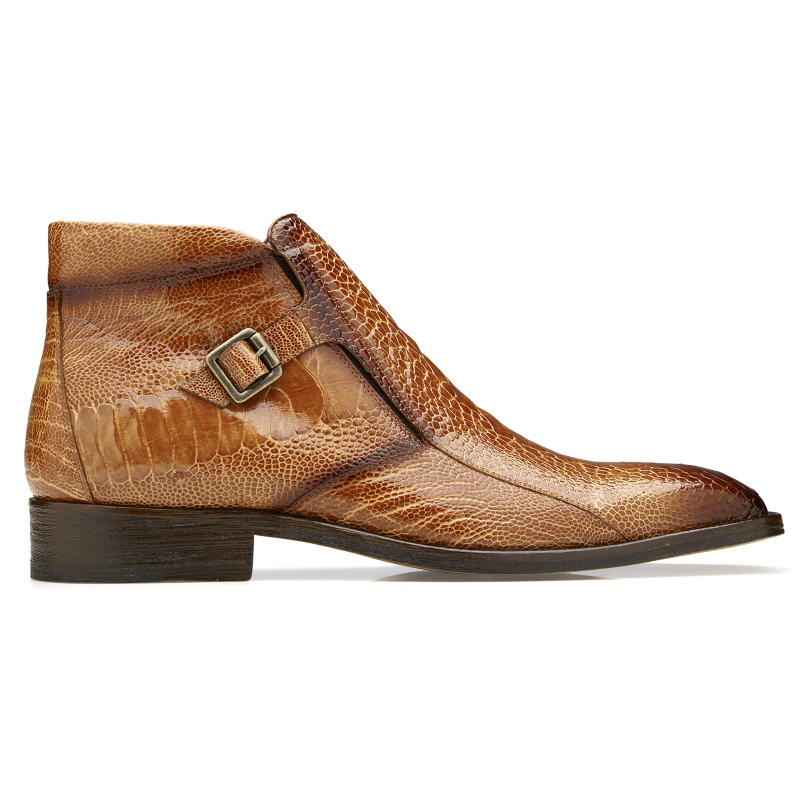Belvedere Gregg Ostrich Ankle Boots Antique Almond Image