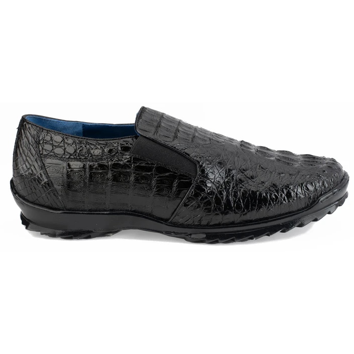 Belvedere Jasper Caiman Hornback Shoes Black Image