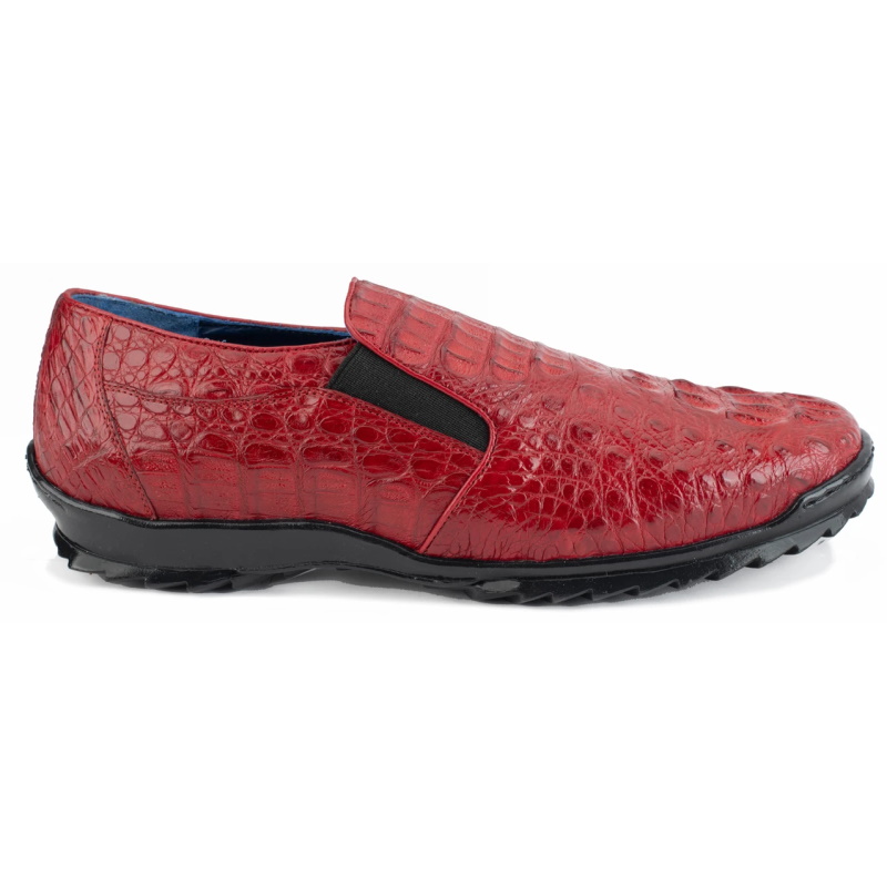 Belvedere Jasper Caiman Hornback Shoes Red Image
