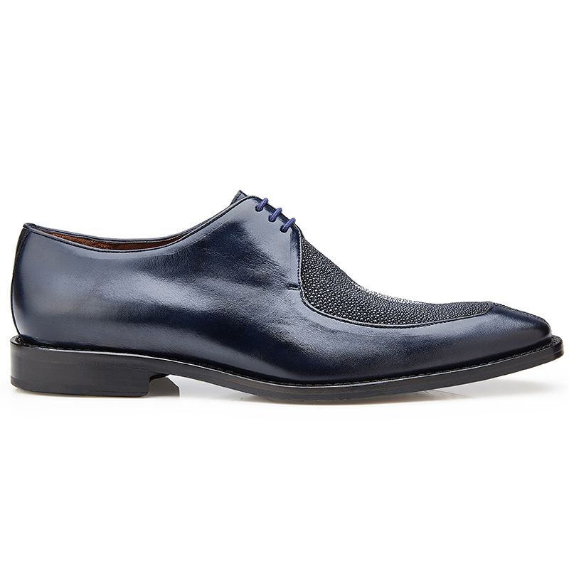 Belvedere Mario Stingray & Calf Shoes Navy Image