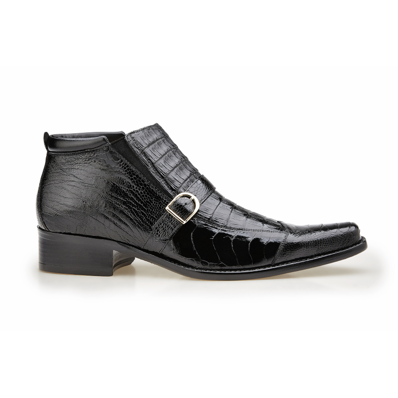 Belvedere Matteo Ostrich & Crocodile Boots Black Image