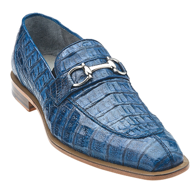 Belvedere Mercuri Crocodile Bit Loafers Blue Jean Image
