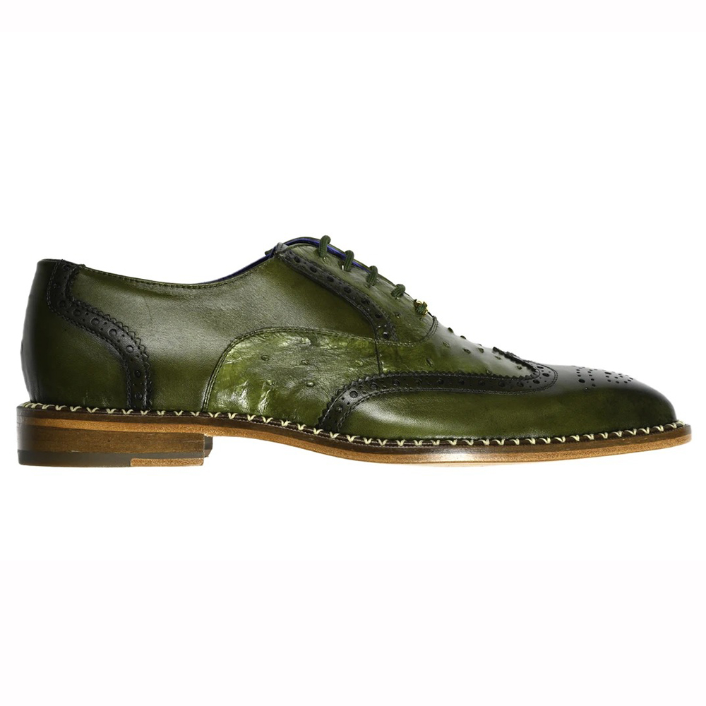 Belvedere Napoli Ostrich Quill / Calfskin Shoes Antique Emerald Image