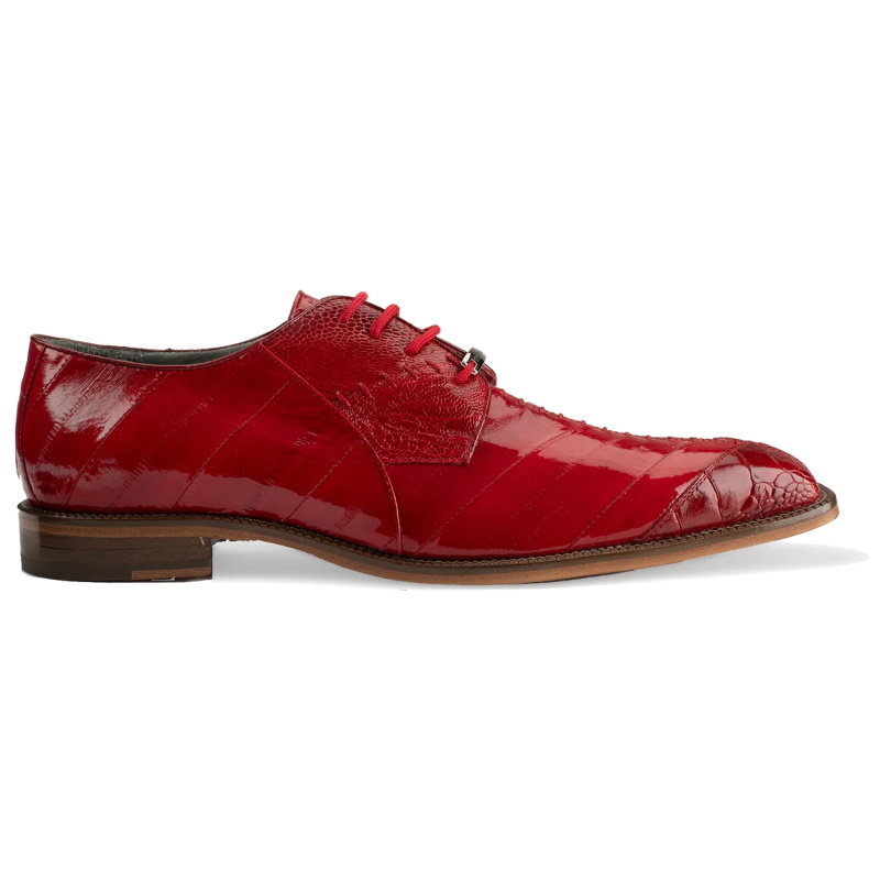 Belvedere Nome Eel & Ostrich Shoes Red Image