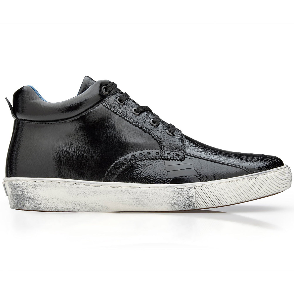Belvedere Omar Genuine Ostrich Leg / Calfskin Sneakers Black Image