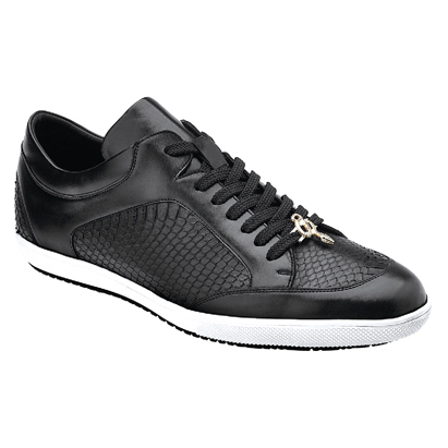 Belvedere Oscar Python &amp; Calfskin Sneakers Black Image