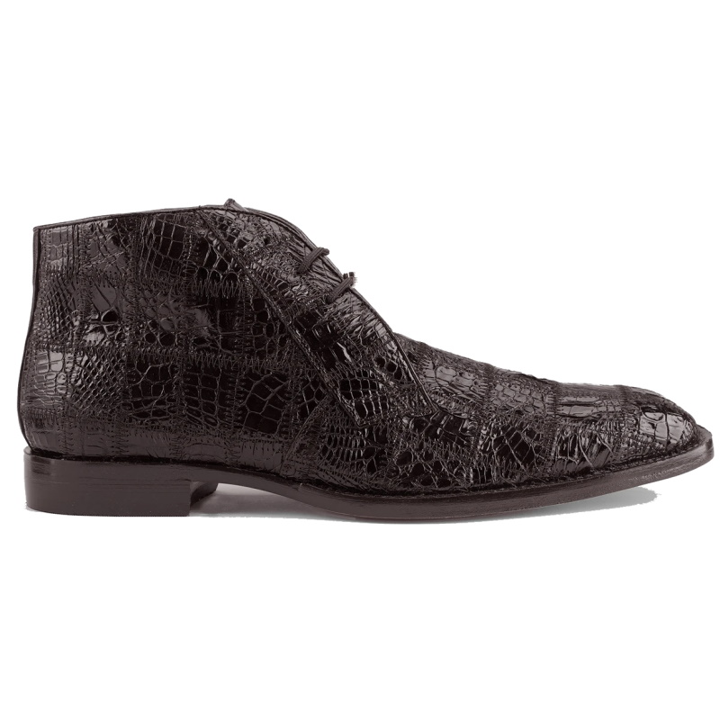 Belvedere Racer Patchwork Caiman Boots Chocolate Image