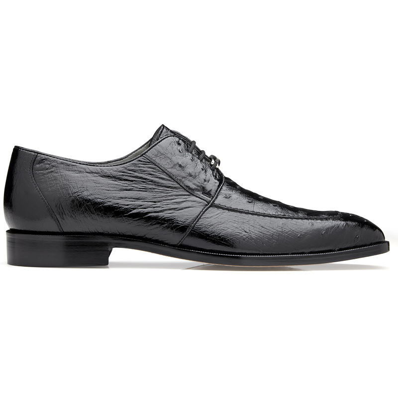 Belvedere Rovigo Ostrich Dress Shoes Black Image