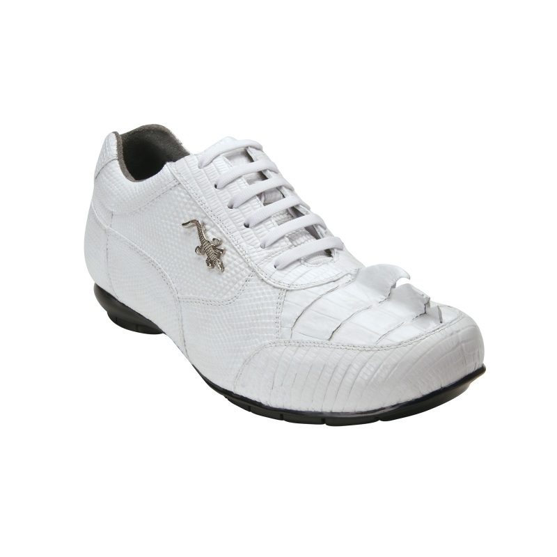 Belvedere Cresta Hornback & Lizard Sneakers White Image