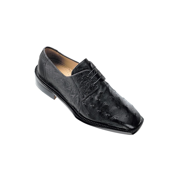 Belvedere Fabio Ostrich Shoes Black Image