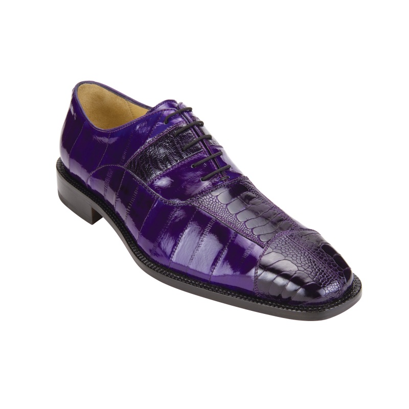 Belvedere Mare Ostrich/Eel Shoes Purple Image