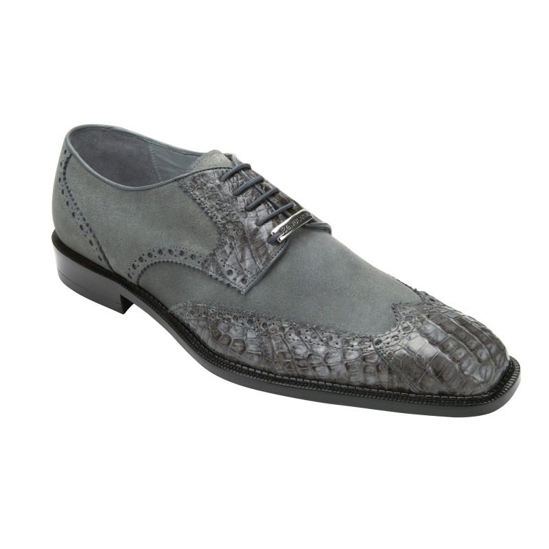 Belvedere Pergola Crocodile/Suede Shoes Gray Image