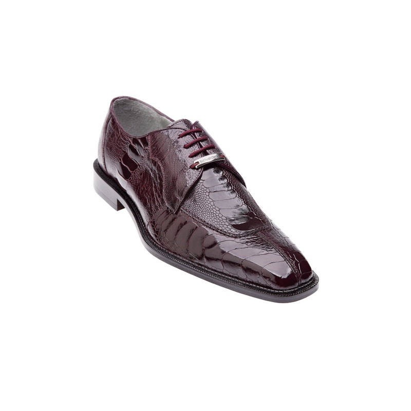 Belvedere Siena Ostrich Lace Up Shoes Burgundy Image