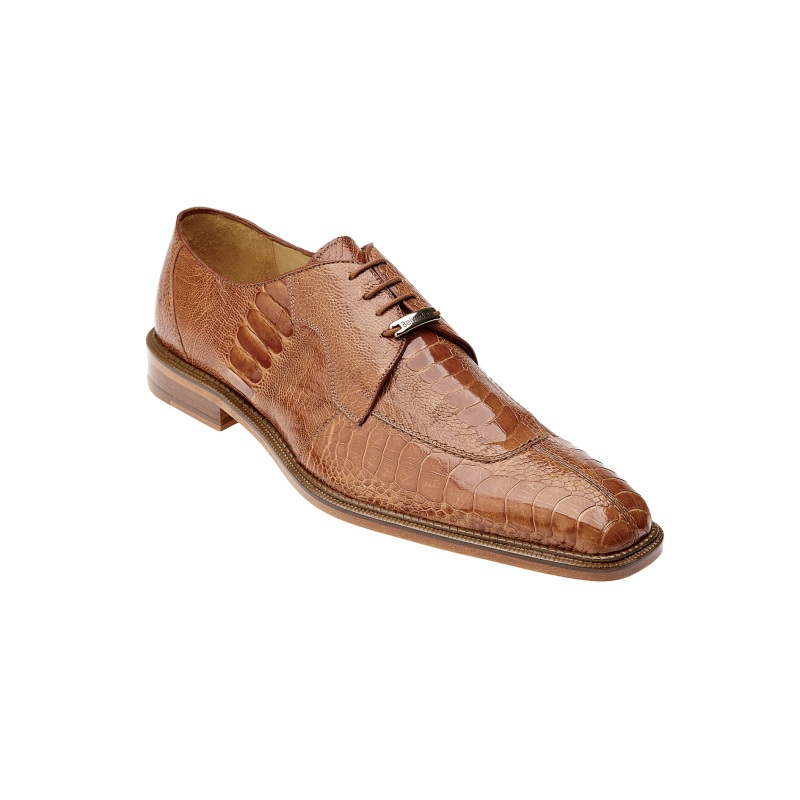 Belvedere Siena Ostrich Lace Up Shoes Burned Amber Image