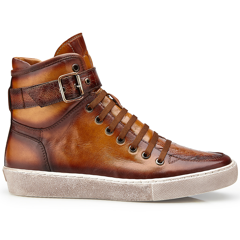 Belvedere Taylor Ostrich High Top Sneakers Antique Almond Safari Image