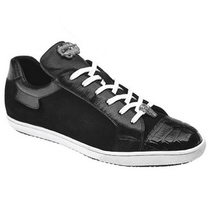 Belvedere Toro Crocodile & Soft Calfskin Sneakers Black Image
