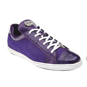 Belvedere Toro Crocodile & Soft Calfskin Sneakers Purple Image