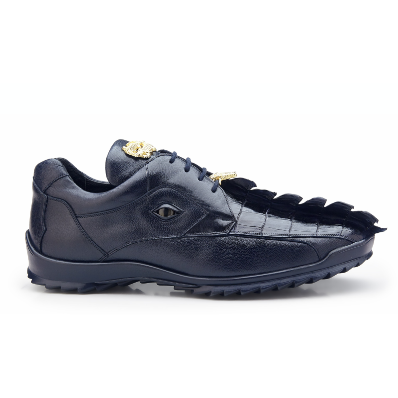 Belvedere Vasco Hornback & Calfskin Sneakers Night Blue Image