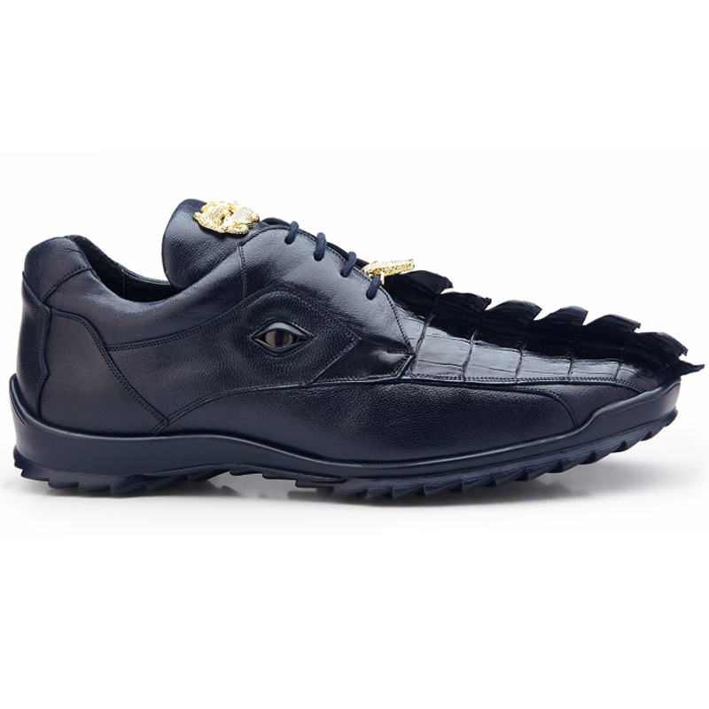 Belvedere Vasco Hornback & Calfskin Sneakers Night Blue Image