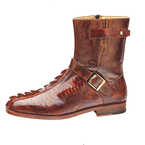 Belvedere Vibo Hornback & Ostrich Boots Brandy / Antique Brown Image